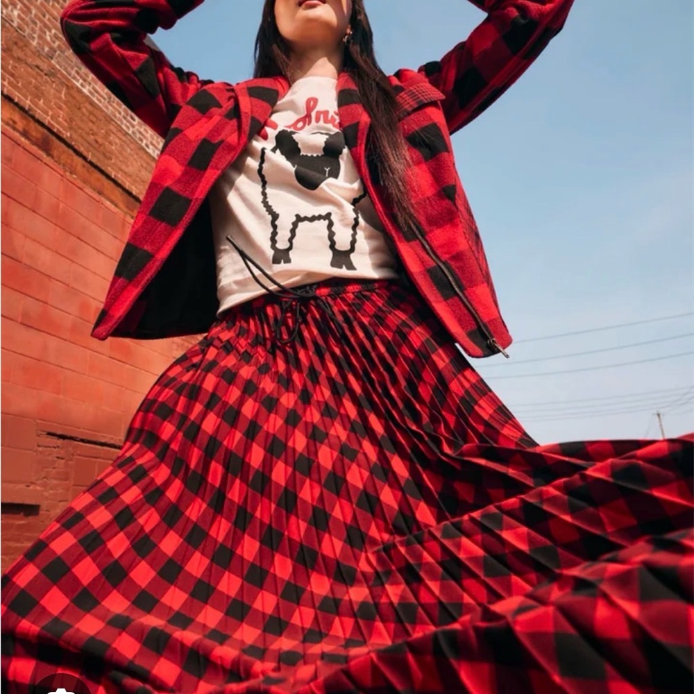 NWT Woolrich x Target buffalo plaid pleated skirt